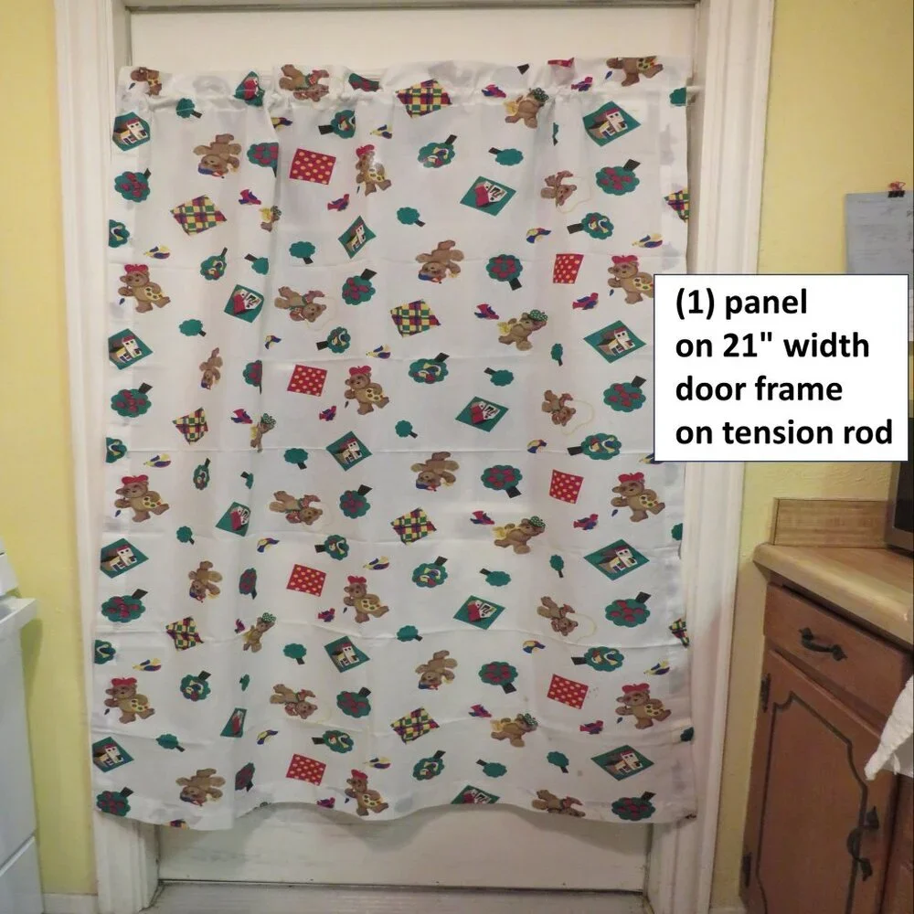 Children's Bear Curtains JCPenny Vintage (2) Panels 64